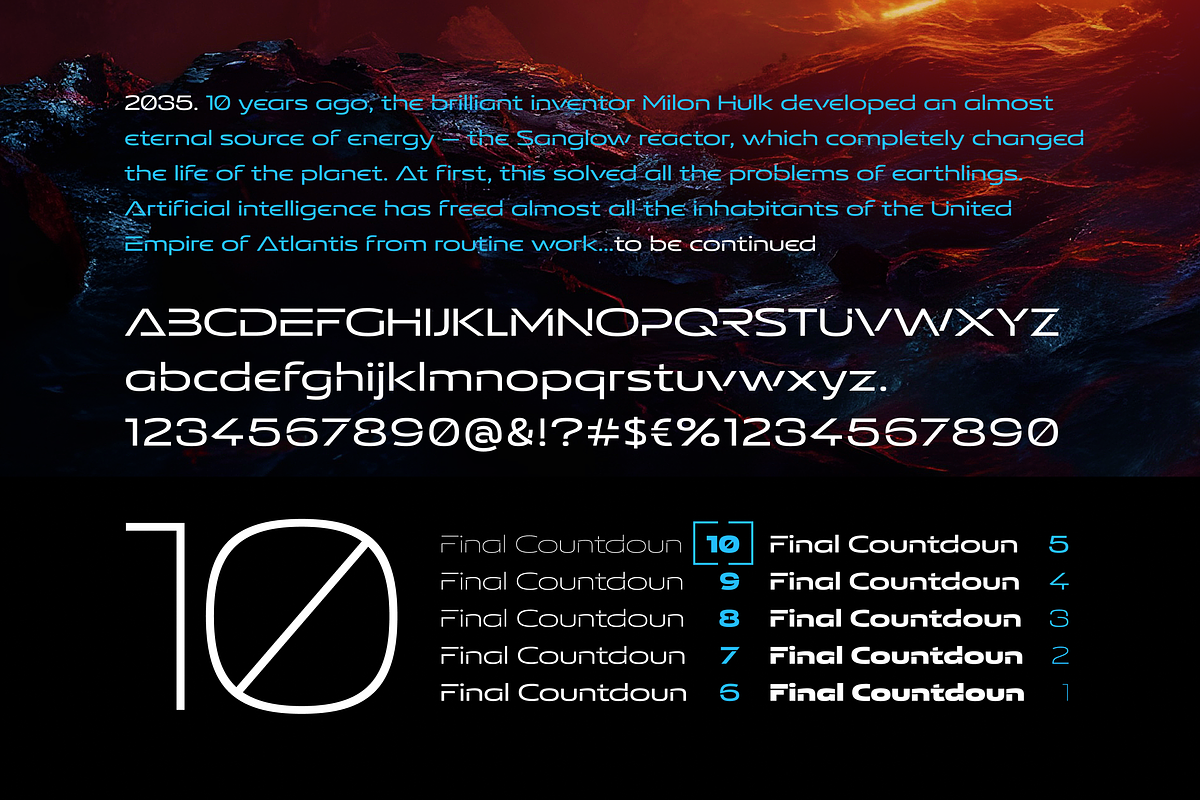 Stellar font family Exelancer Extra, a Sans Serif Font by popskraft (Photo 2 of 10)