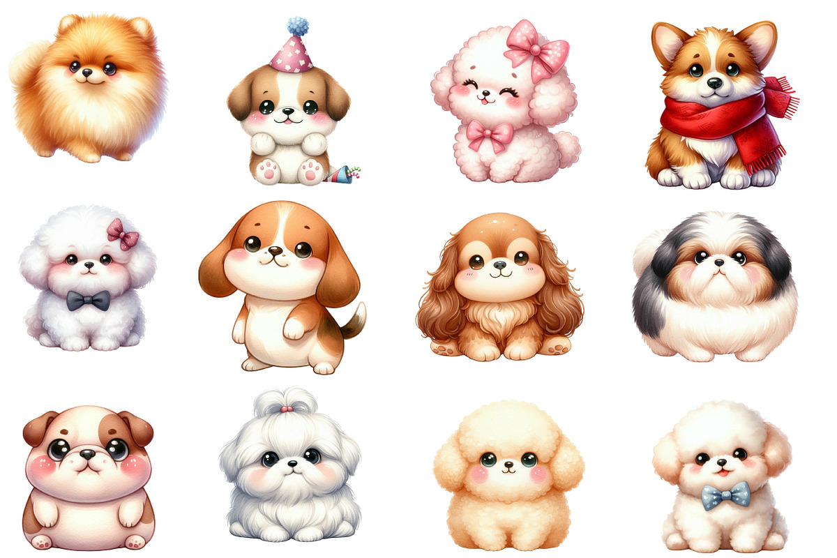 Watercolor Dogs Clipart, an Illustration by Designworld (Photo 2 of 5)
