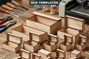 Wooden Box Laser Cut Pattern Bundle
