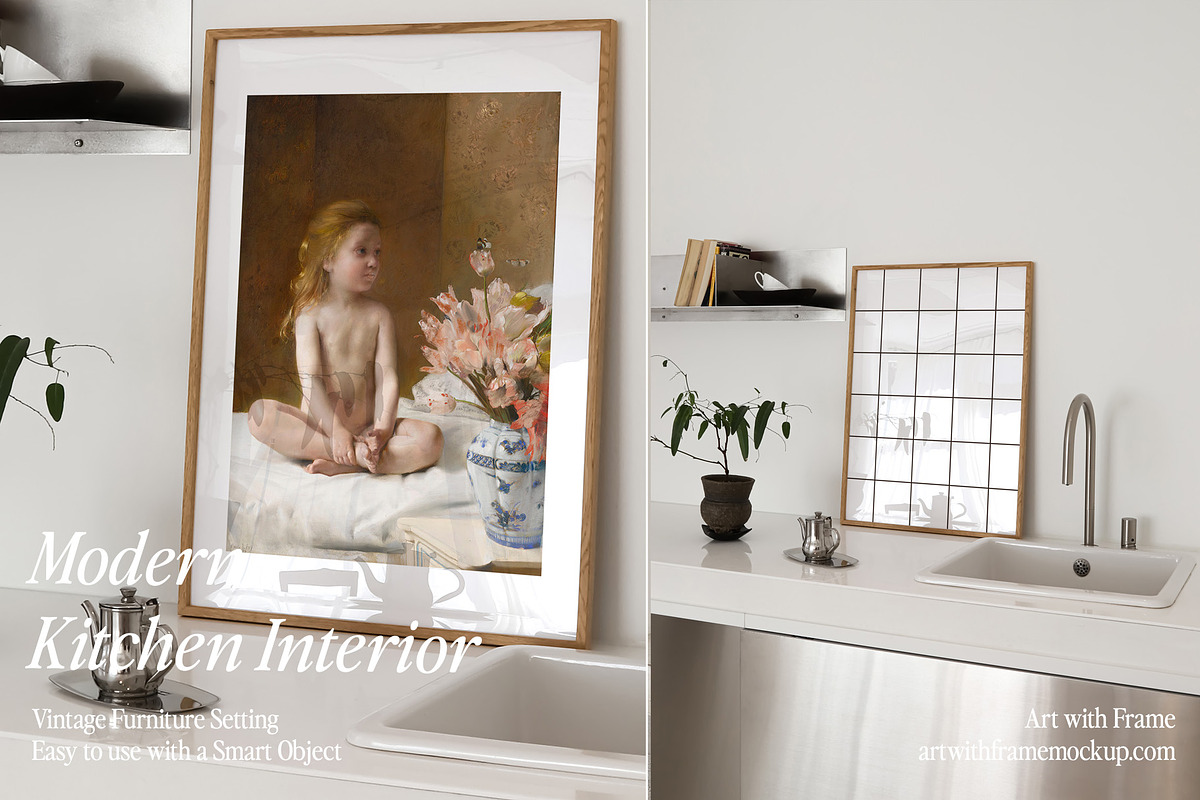 Modern Kitchen Interior Frame Mockup, a Product Mockup by ArtwithFrame (Photo 9 of 16)