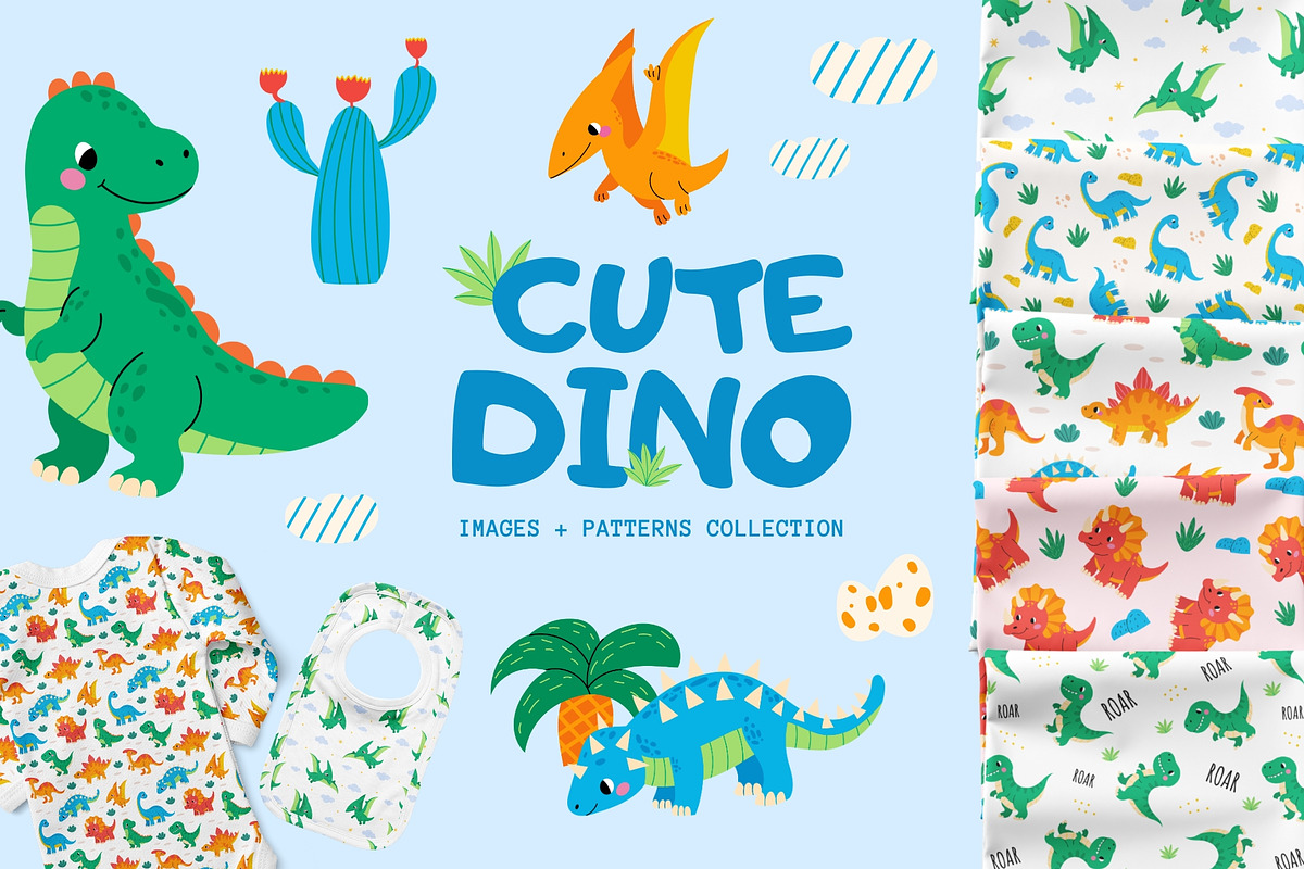 Dino Kids Collection, an Animal Illustration by AnbyArt (Photo 1 of 10)