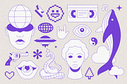 Y2K Illustrations and Elements Set, a Graphic by Vasya Kobelev (Thumbnail 4 of 16)