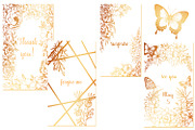 Gold Card templates and floral items, a Card Template by AnastasiyaOleynik (Thumbnail 6 of 9)