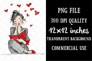 Valentine Book Lover Clipart Bundle, an Illustration by Designking (Thumbnail 4 of 5)
