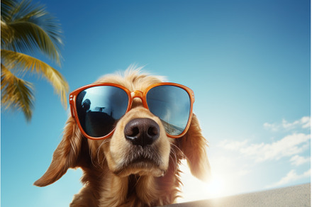 Edgy Dog sunglasses. Generate Ai, an Animal Photo by Ylivdesign