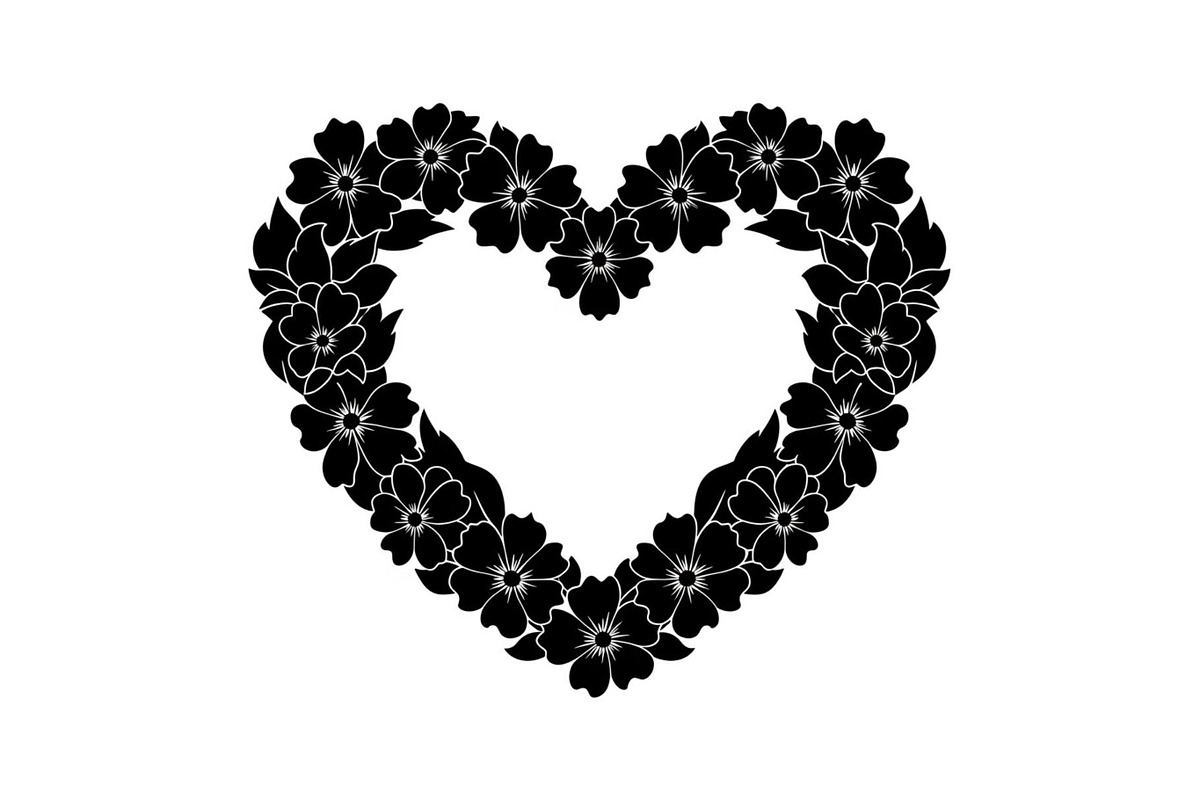 Floral Heart Frame Silhouette Pack, an Illustration by Artivon (Photo 13 of 49)