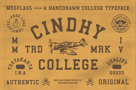 Cindhy College Font, a Font by Megflags