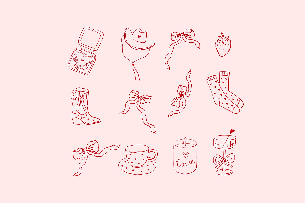 Be Mine - Valentine's Day Clipart, a Decorative Illustration by Barkova Nadya (Photo 4 of 7)