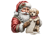 Santa With Dog Clipart PNG, a Seasonal Illustration by Memories By Lea (Thumbnail 7 of 19)