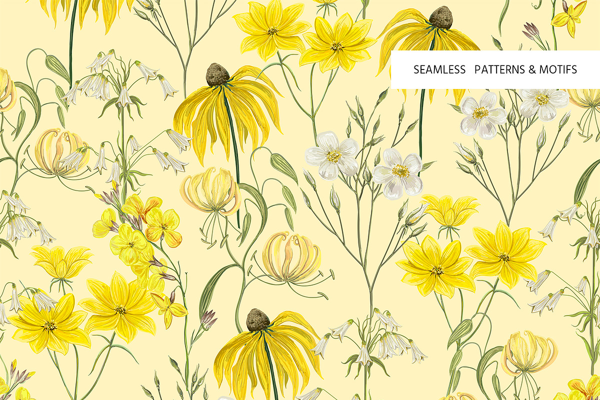 Summer Florals! Patterns & Motifs, a Pattern Graphic by HannaStudio (Photo 8 of 10)