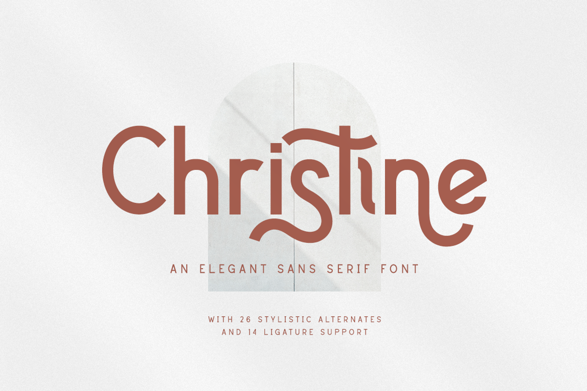 Christine - Advertisement Font, a Sans Serif Font by RockboyStd (Photo 1 of 12)