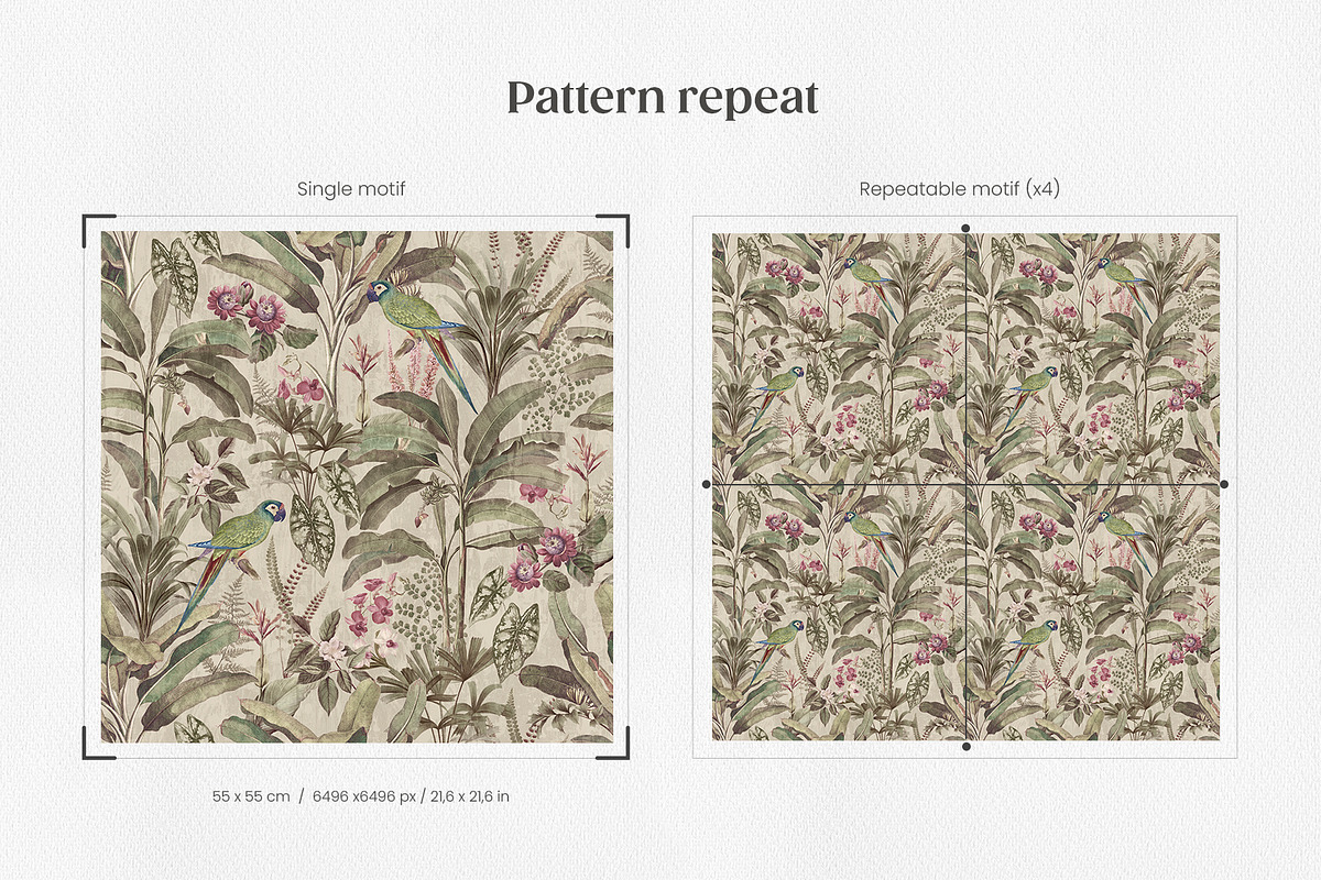 Vintage Tropical Jungle Pattern, a Pattern Graphic by Yello_illustration (Photo 3 of 14)