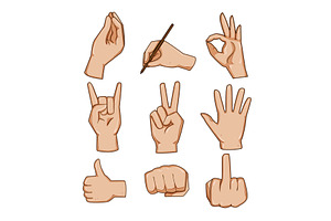 Hand gesture collection, an Object Illustration by pikepicture