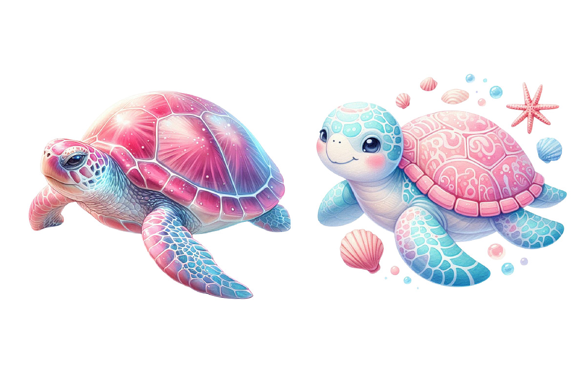 Coastal Sea Turtle Clipart, an Illustration by Dream Creation (Photo 6 of 6)