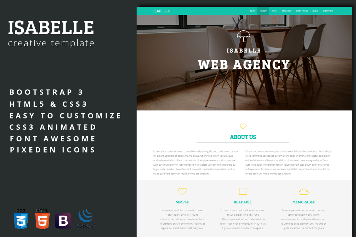Isabelle - Creative Agency Template, a Bootstrap Template by Studio Ember