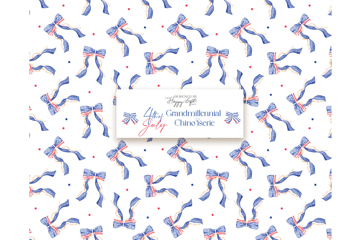 4th of July Watercolor Clipart, an Illustration by TheHappyGiftArt (Photo 7 of 9)