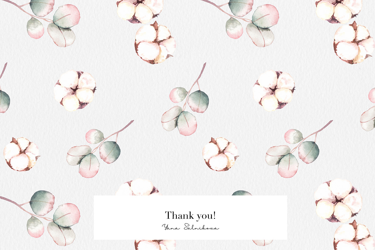 Cotton Botany Watercolor Collection, a Decorative Illustration by Volha Studio (Photo 9 of 9)