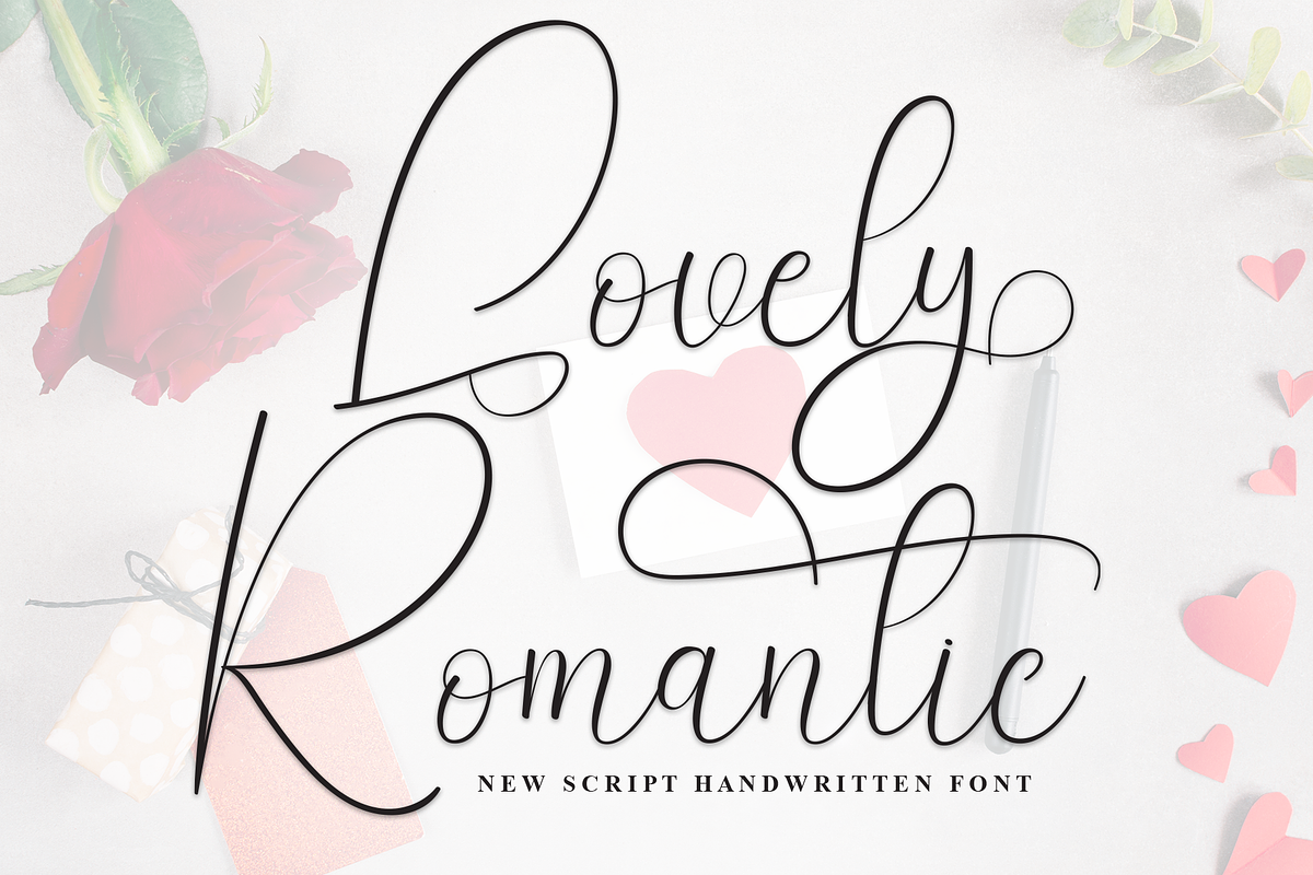 Lovely Romantic | Script Font, a Handwritten Font by Scratchones (Photo 1 of 9)