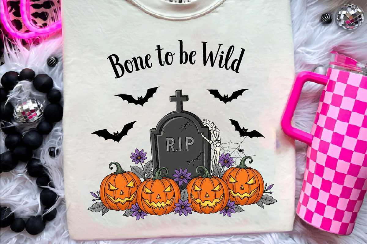 Vintage Halloween Bone PNG Sublimati, an Illustration by CreationArt (Photo 2 of 4)