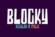 Blocky - 2 Styled Font, a Slab Serif Font by Garisman Std (Thumbnail 1 of 9)