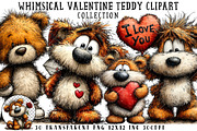 Whimsical Valentine Teddy Clipart, an Illustration by OK Design (Thumbnail 1 of 6)