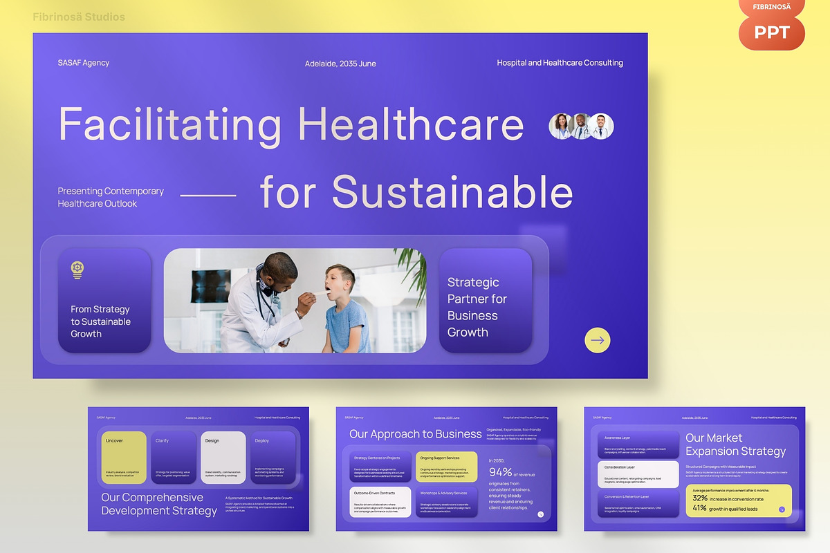 Healthcare Consulting Pitch Deck, a Presentation Template by FIBRINOSÄ (Photo 2 of 7)