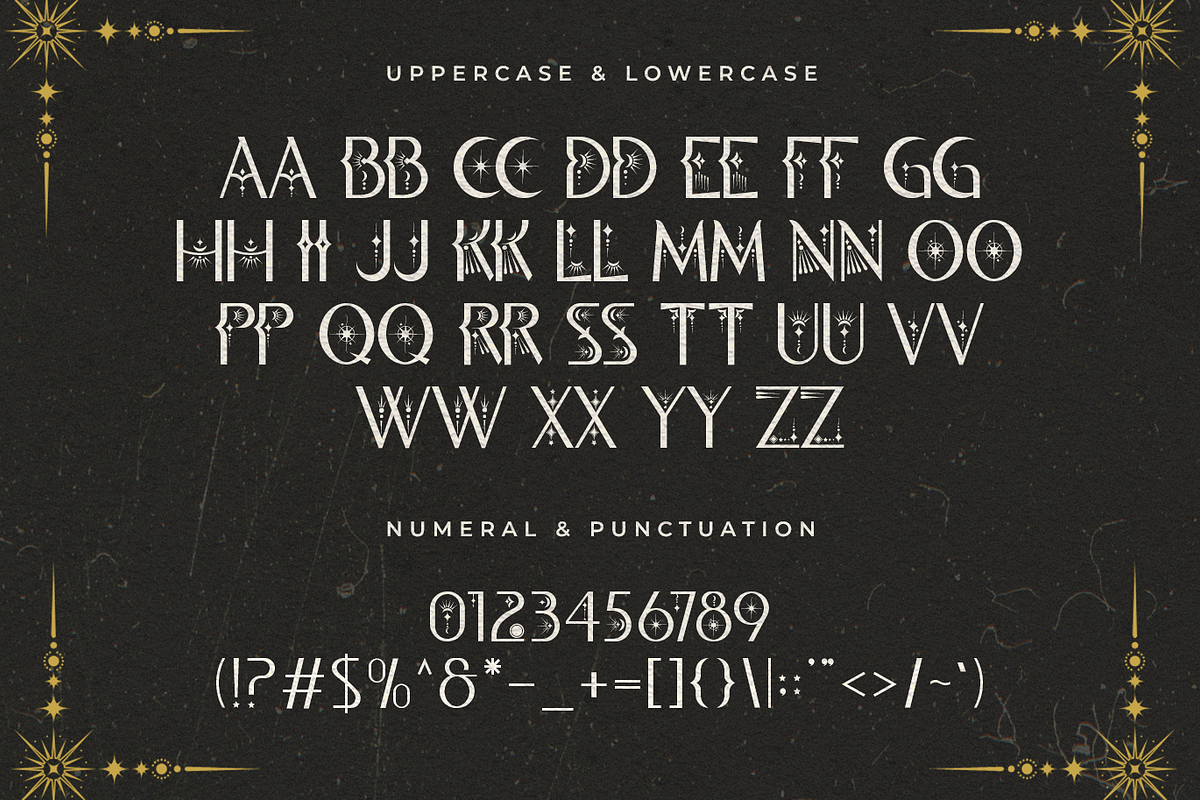 Daksha – Mystical SansSerif Typeface, a Sans Serif Font by overlaytemplates (Photo 4 of 5)