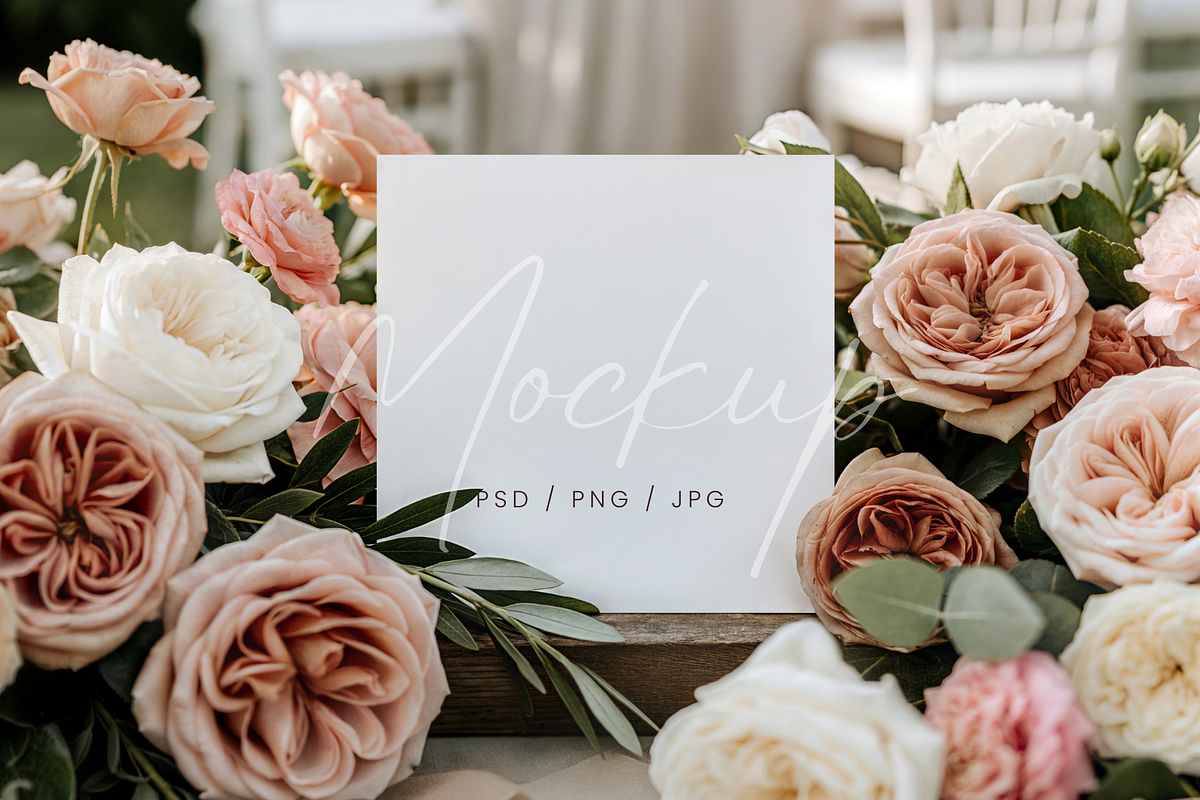 Square Card Mockup Garden Rose, a Product Mockup by TatiMockup (Photo 1 of 5)