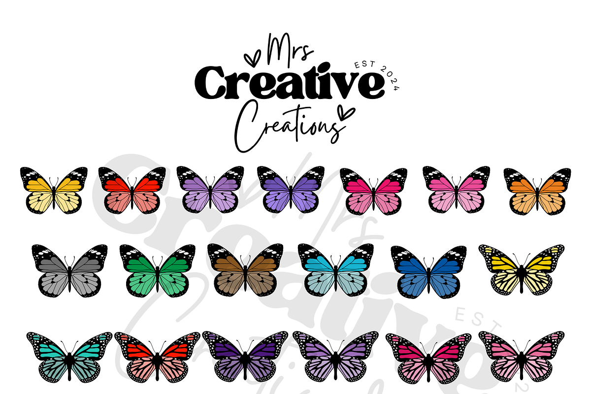 Butterfly Cute Bundle Clipart, a Graphic by Mrs. Creative Creations (Photo 1 of 7)