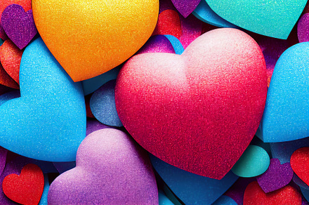Glitter hearts background., a Background Photo by Grafvision photography