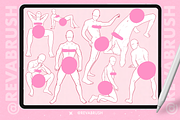 Procreate Male Mature Pose brushes, a Brush Add-On by Revabrush (Thumbnail 5 of 6)