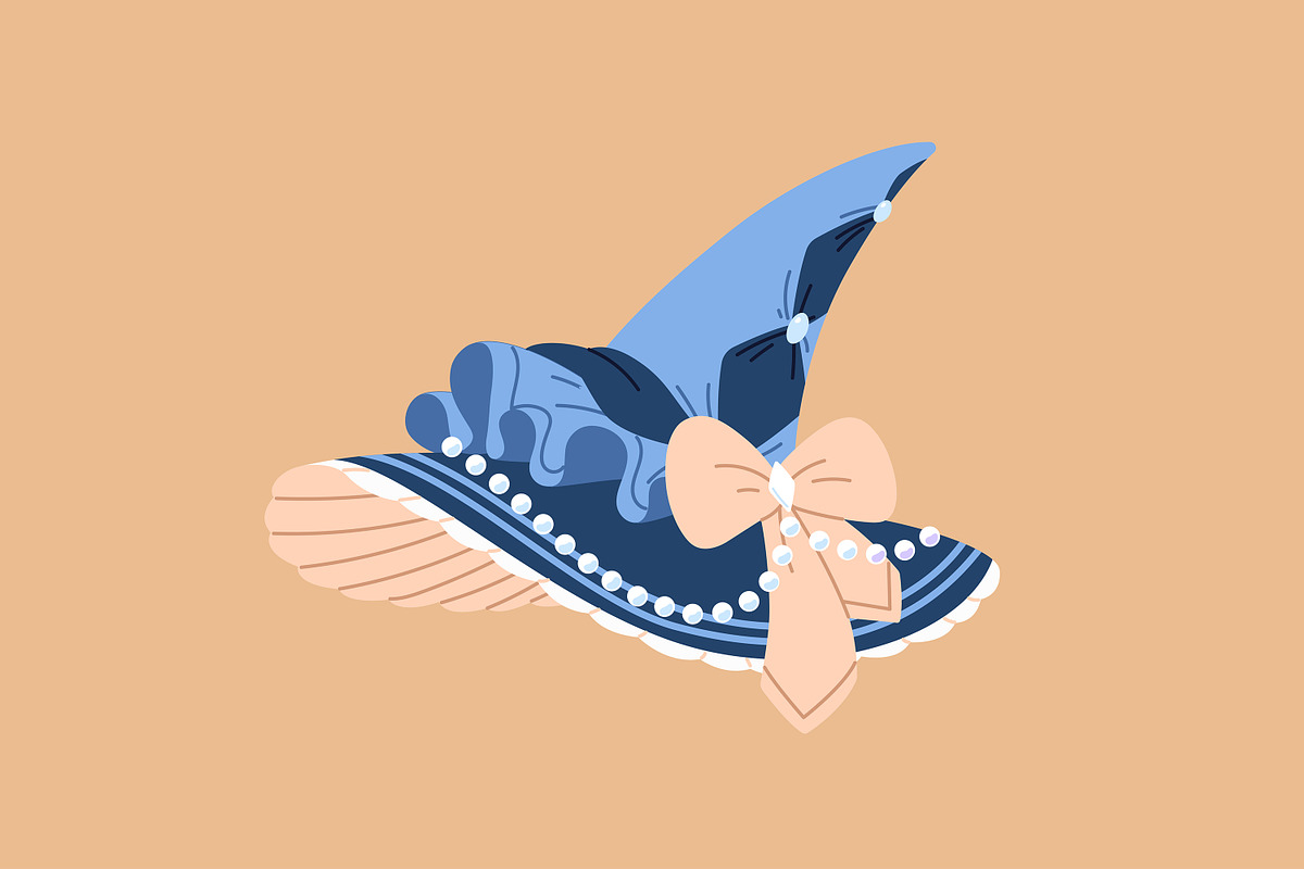 Witch, wizard hats set + patterns, an Object Illustration by PaperTrident (Photo 11 of 20)