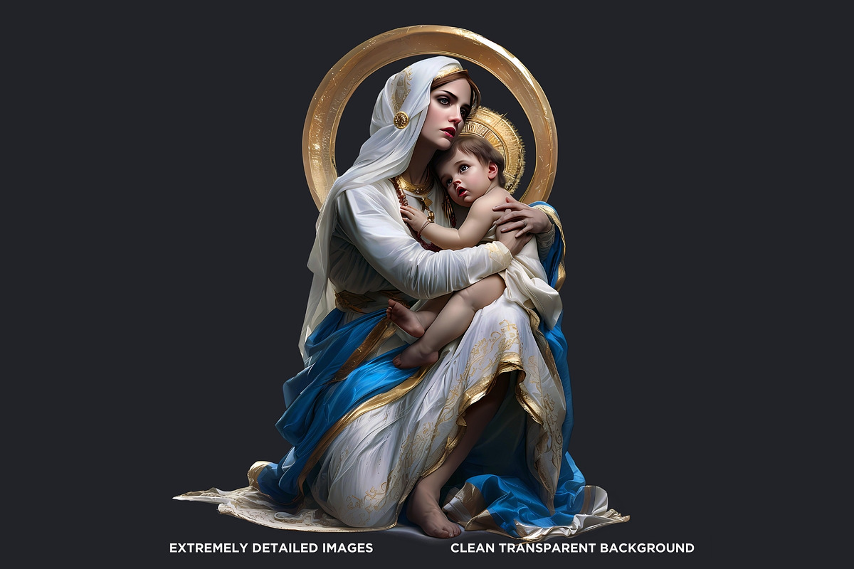 Holy virgin Mary clipart set, a Person Illustration by ThatsDesignArt (Photo 3 of 10)