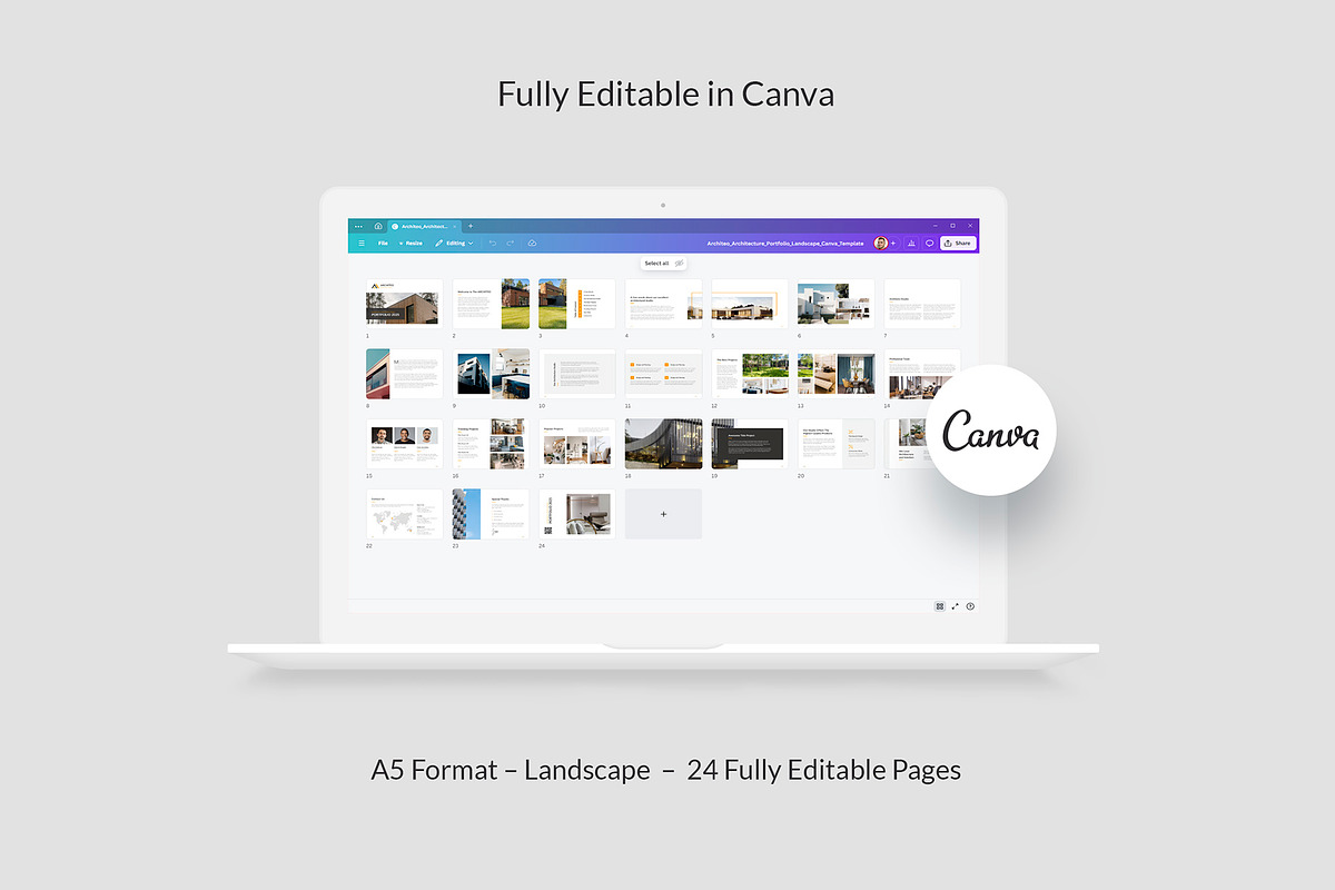 Architeo Portfolio Canva Bundle, a Brochure Template by artbart (Photo 7 of 8)