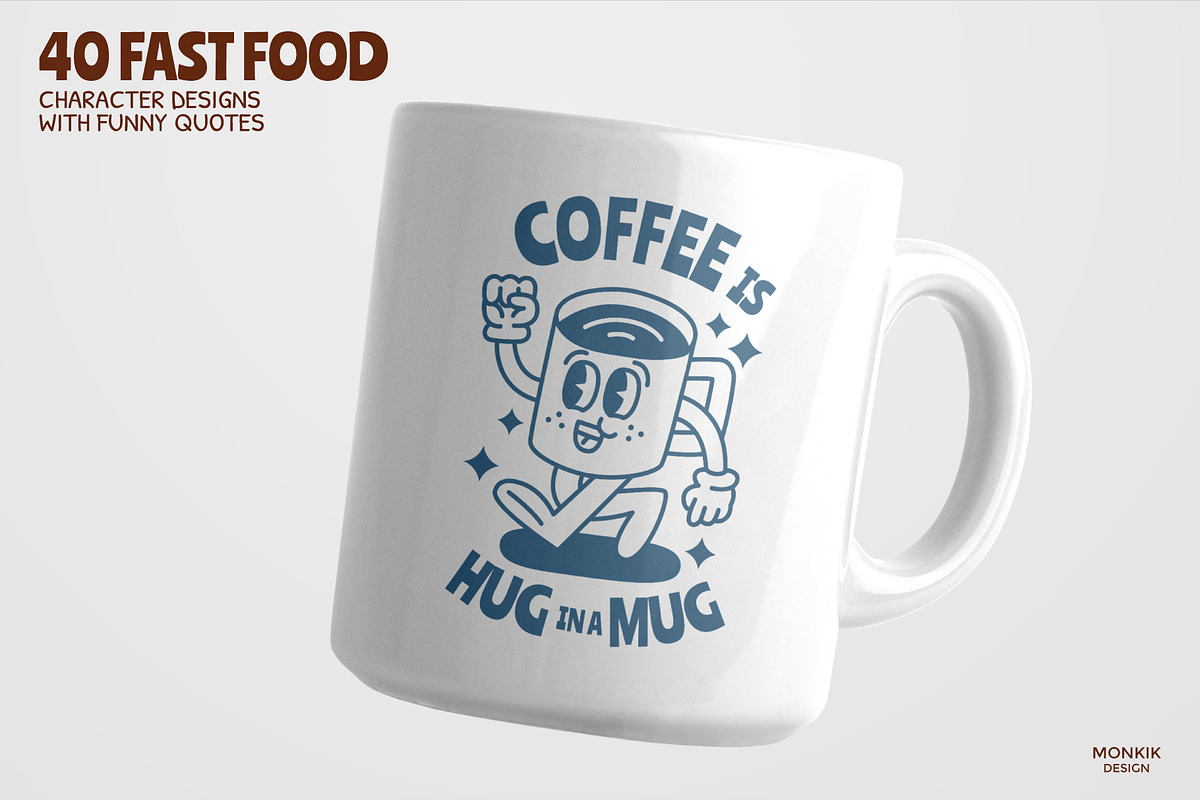 40 Fast Food Characters Design, an Illustration by monkik