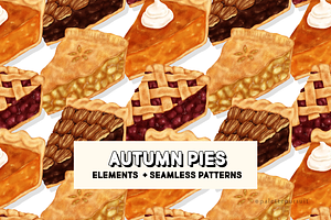 Autumn Thanksgiving Pies Pattern Set