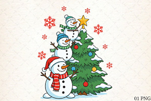 Cute Christmas Snowman Png, an Illustration by Libby Wishes