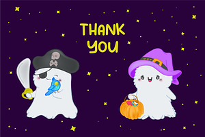 Set Ghosts Clip Art, Halloween Art