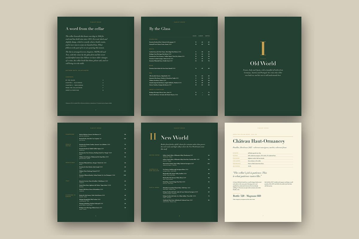 Luxury Wine List Menu Template, a Brochure Template by BrandPacks