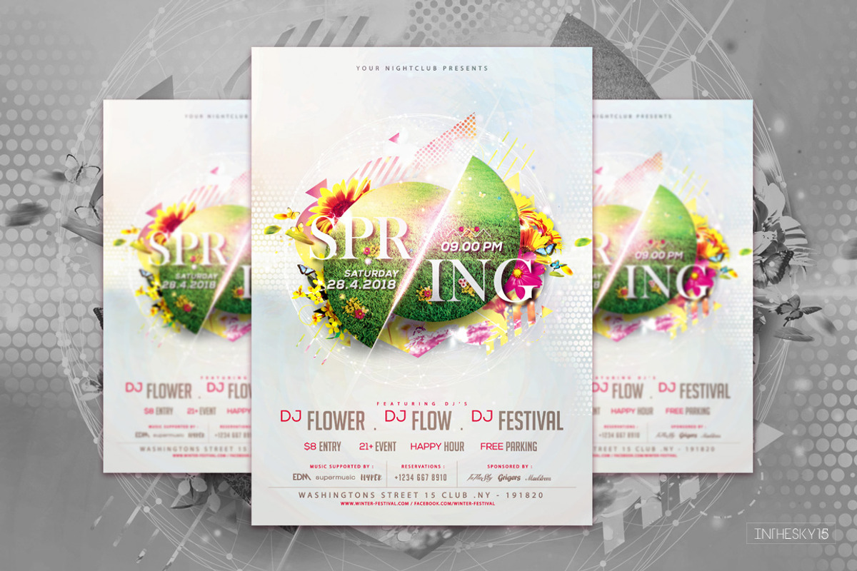 Spring Bash Flyer Template, a Flyer Template by InTheSky15 (Photo 5 of 5)