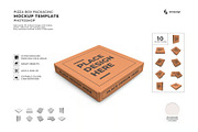 Pizza Box Packaging Mockup Template, a Packaging Mockup by DesignRushMarket (Thumbnail 1 of 11)