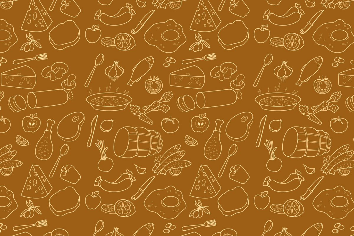 Foods Cartoon Pattern preview 2