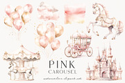 Pink Carousel, a Decorative Illustration by PeDe Designs (Thumbnail 5 of 7)