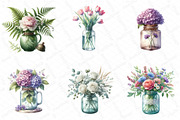 Flowers in Jar Sublimation Clipart, an Illustration by DreamPrint404 (Thumbnail 2 of 5)