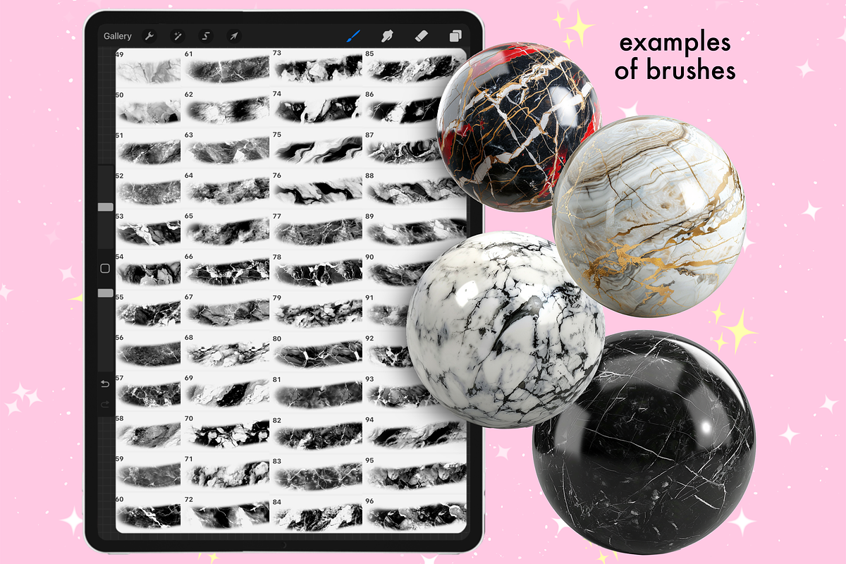 Marble Texture procreate brushes, a Brush Add-On by Revabrush (Photo 5 of 9)