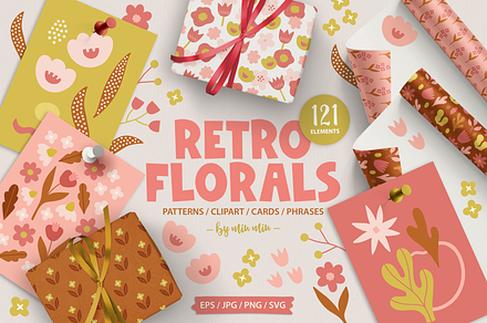 Retro Florals - Nature Collection, a Seasonal Illustration by miumiu