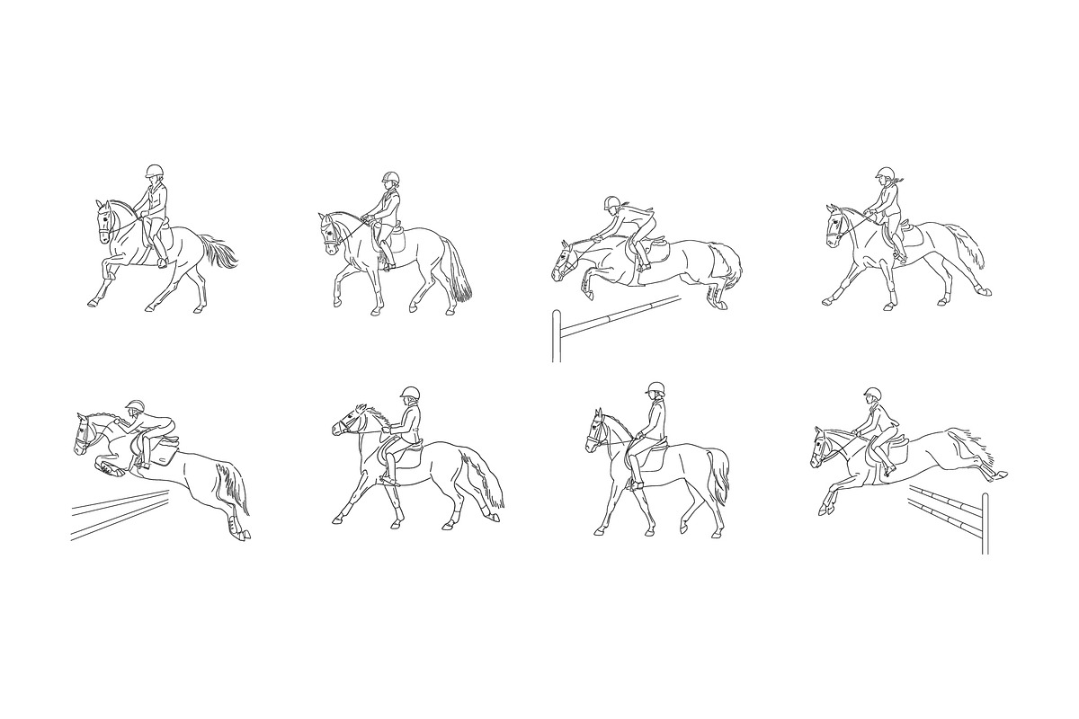 Kids Equestrian Clipart Collection, an Animal Illustration by Naurider (Photo 2 of 4)