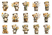Watercolor Spring Teddy Bear Clipart, an Illustration by OK Design (Thumbnail 3 of 6)