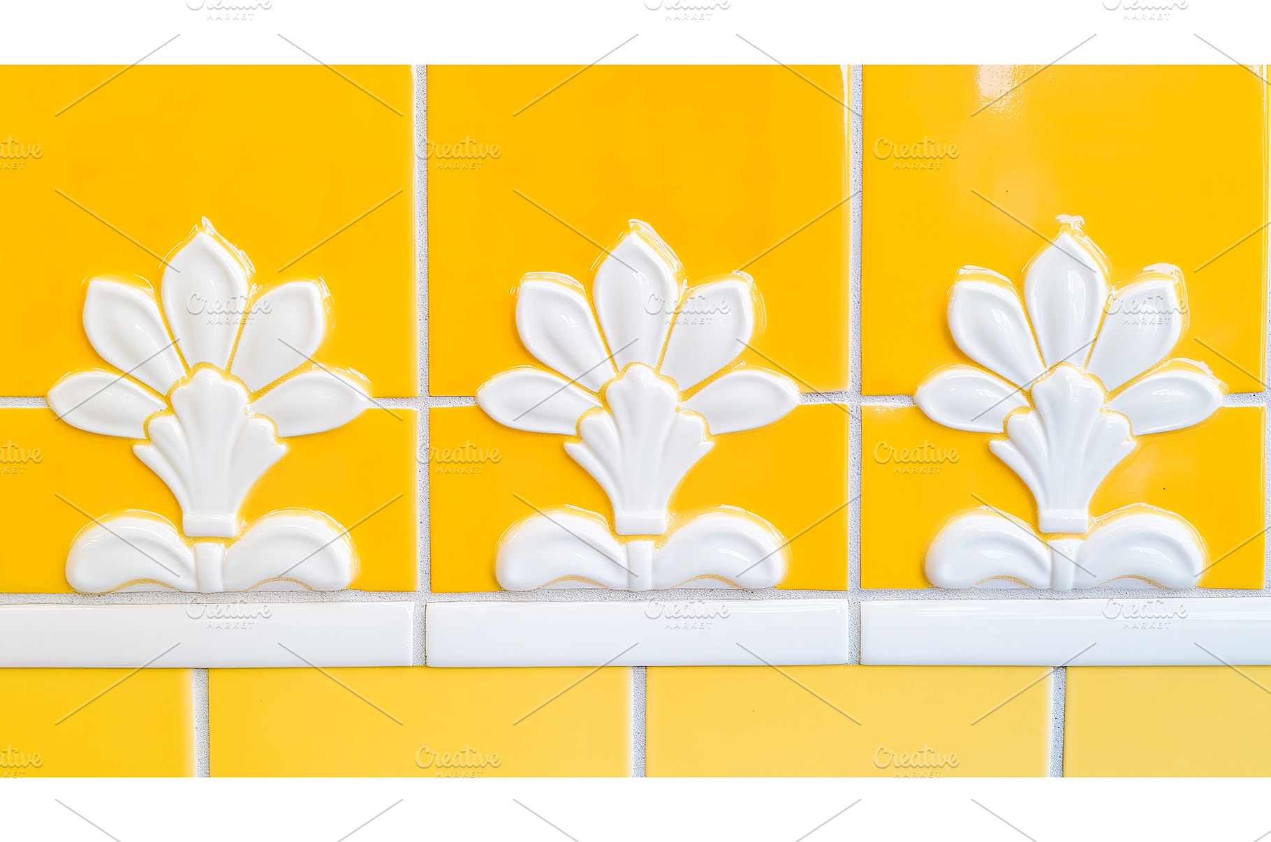 Yellow and white floral decorated, a Background Photo by Lermont51