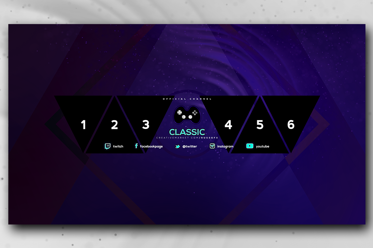 10 Youtube Channel Art Banners vol.3, a Social Media Template by RussGFX (Photo 4 of 11)